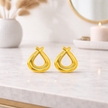 Mirror Finish Teardrop Stud Earrings