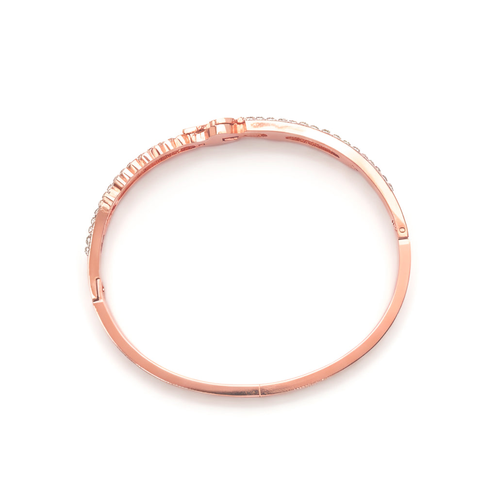 Wanshi Sterling Silver Clover Diamond Bangle for Women | Elegant Open Cuff Bracelet | Premium Finish